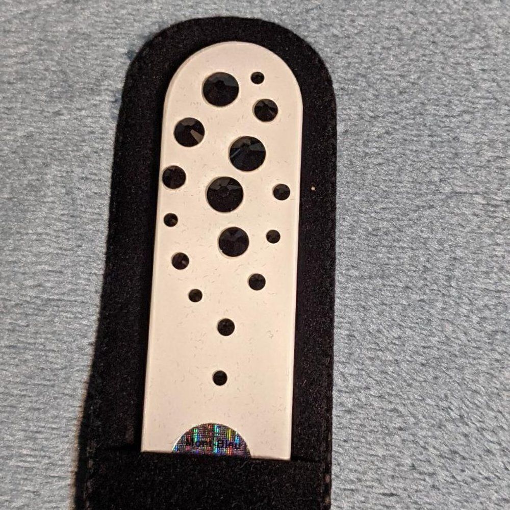 🆕7.5" White Czech Crystal Nail File W/BEAUTIFUL BLACK SWAROVS…
